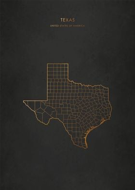 Gold Texas Map