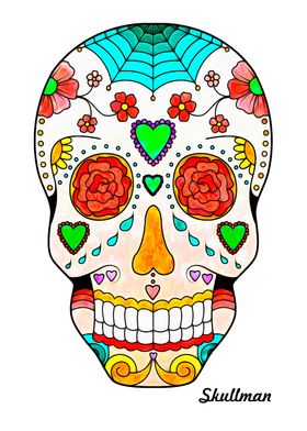 Colorful Sugar Skull Art