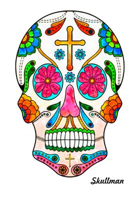 Colorful Sugar Skull Art