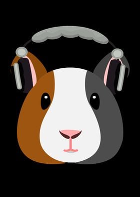 Guinea Pig With Headphones