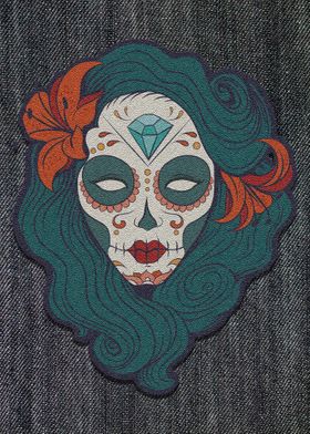 Rose Lady Diamond Skull