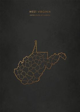 Gold West Virginia Map