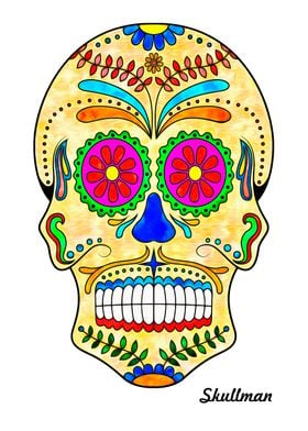 Colorful Sugar Skull Art