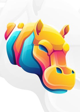 Colorful Hippopotamus