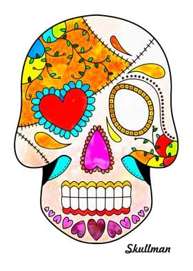 Colorful Sugar Skull Art