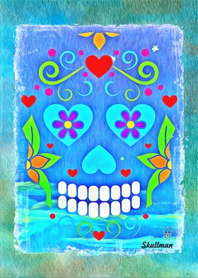 Colorful Sugar Skull Art