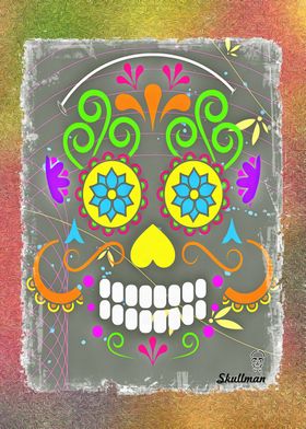 Colorful Sugar Skull Art