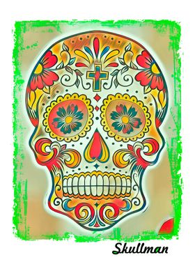 Colorful Sugar Skull Art