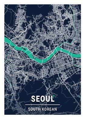 Seoul Blue Dark Color City