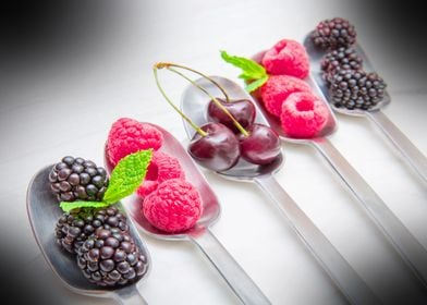 spoon with berry