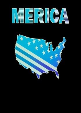 Merica Map America 4th