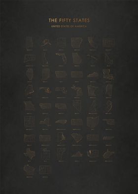 Gold Usa State Maps Dark-preview-2