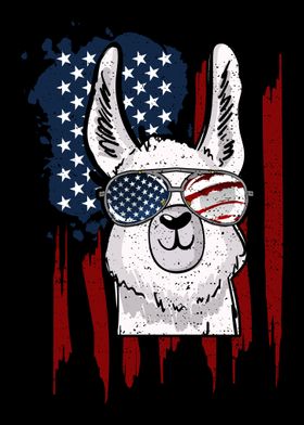 US Flag Llama Sunglasses