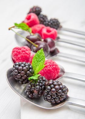 spoon with berry