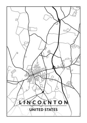 Lincolnton of map