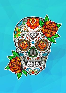 Colorful Sugar Skull Art