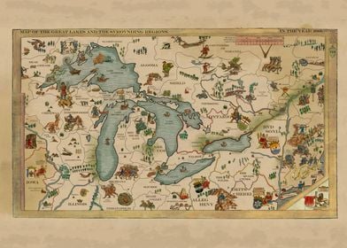 Map of the Great lakes