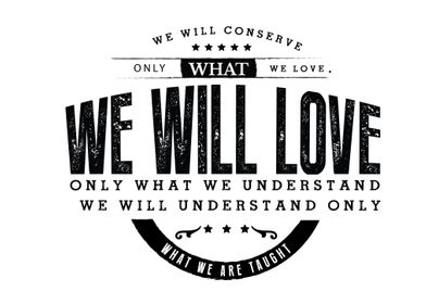 We will conserve only 