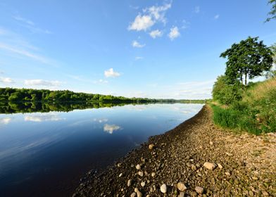 Daugava River With Reflect