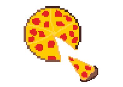 pixel art pizza full slice poster print by gianfranco grenar displate displate