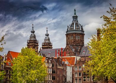 Old Town of Amsterdam City