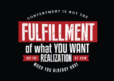 Contentment is not 