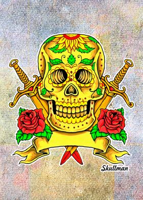 Colorful Sugar Skull Art