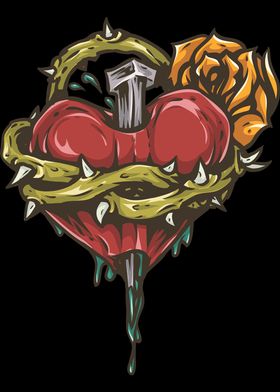 Heart Thorns Nail Rose