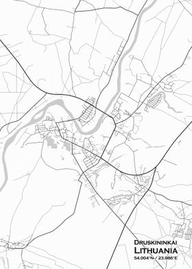 Druskininkai White Map