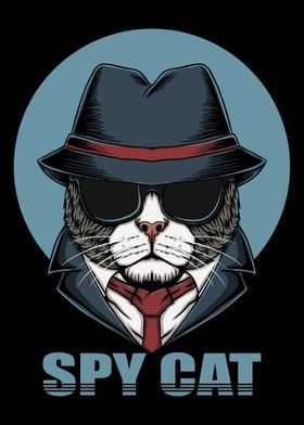 Funny Spy Cat in a hat' Poster by Max Ronn | Displate