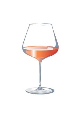 Rose wine glass 