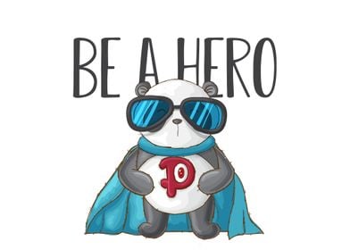 Cute panda be a hero