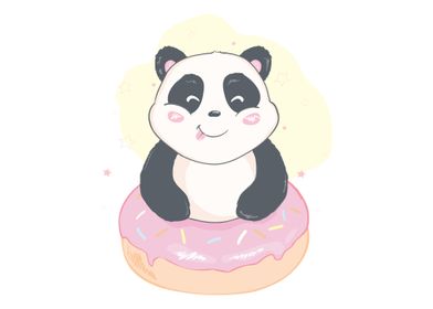 Cute panda donut