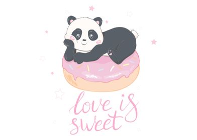 Cute Panda Love is sweet