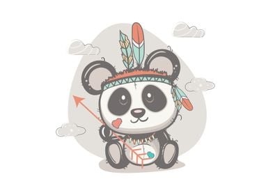 Cute panda feather