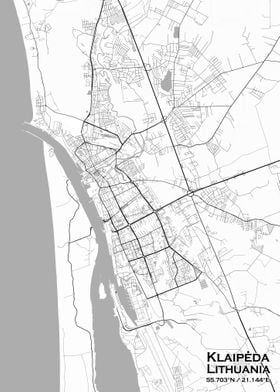 Klaipeda White Map