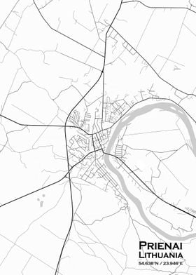 Prienai White Map