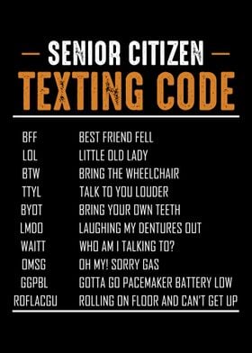 Senior Citizen Texting Cod