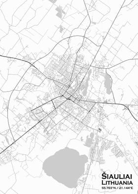 Siauliai White Map