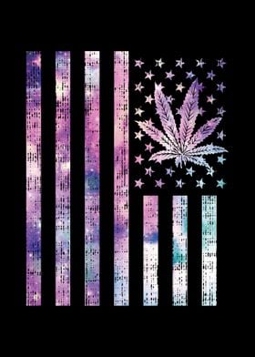 US Flag Galaxy Marijuana