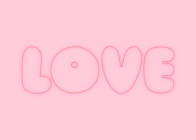 Pink love text
