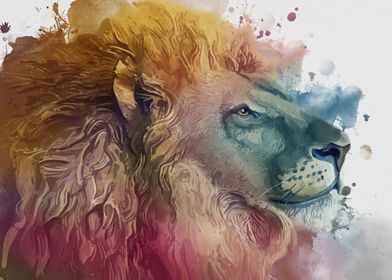 portrait of lion color