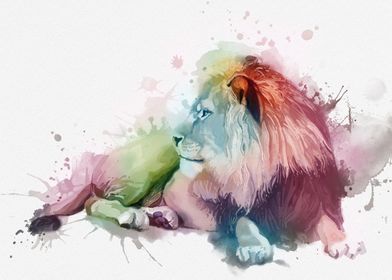 sitting lion color