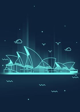 Neon Cityscape Sydney