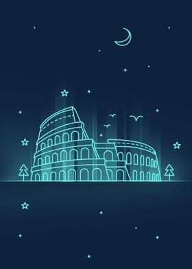 Neon Cityscape Colosseum