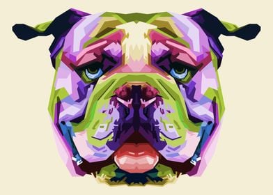 colorful english bulldog 