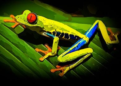 cartoon painted frog