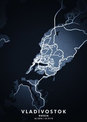 Vladivostok Map Posters