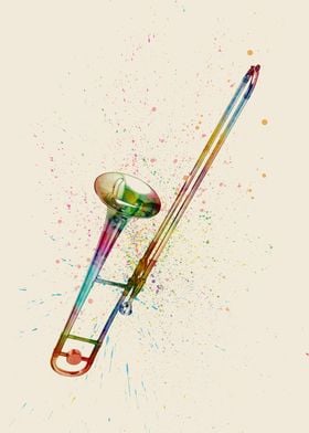 Trombone Watercolor