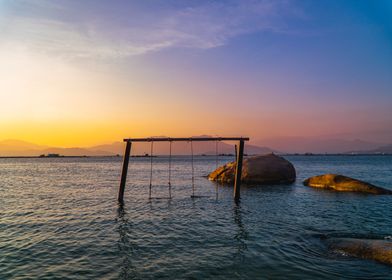 Water Swing sunset